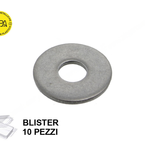 RONDELLE GREMBIALINE INOX A2 IN BLISTER DA PEZZI 10 VARI DIAMETRI  SIPA