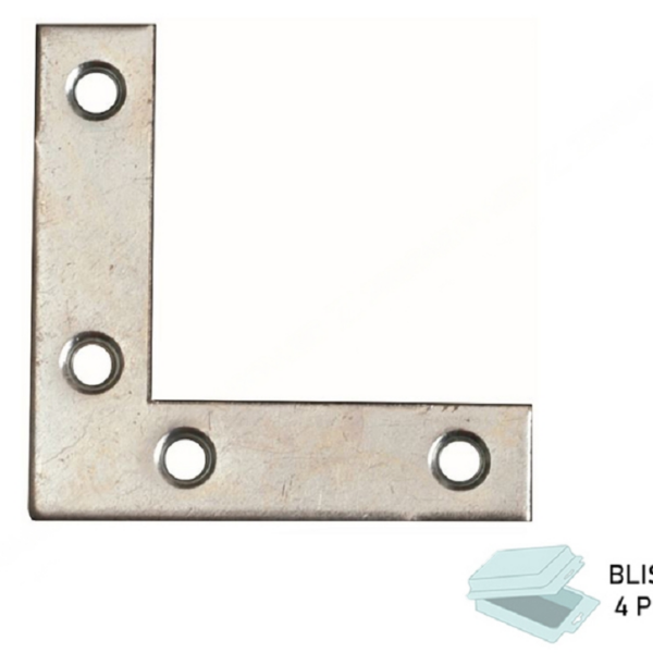 ANGOLO DI RINFORZO ZINCATO LARGHEZZA 12  IN BLISTER DA PEZZI 4  SIPA