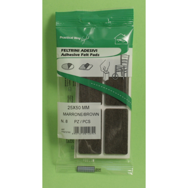 FELTRINI ADESIVI 2 PLACCHE SPESSORE 3,5 MARRONE RETTANGOLARE