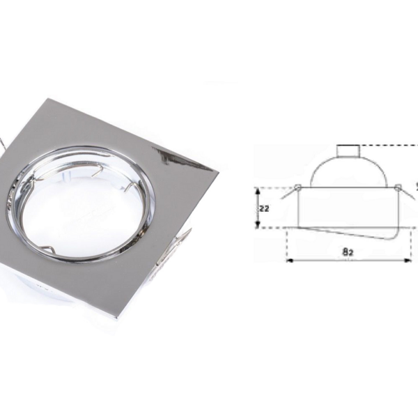 FARETTO INCASSO QUADRO ORIETABILE d.75 SENZA LAMPADA VARIE FINITURE |  LAMPO