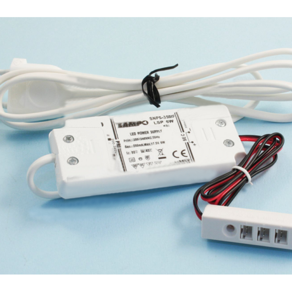 ALIMENTATORE CONVERTER LSP6W 350mA IP20 6w CAVO cm.150 E CABLAGGIO VARI NUMERI LED | LAMPO