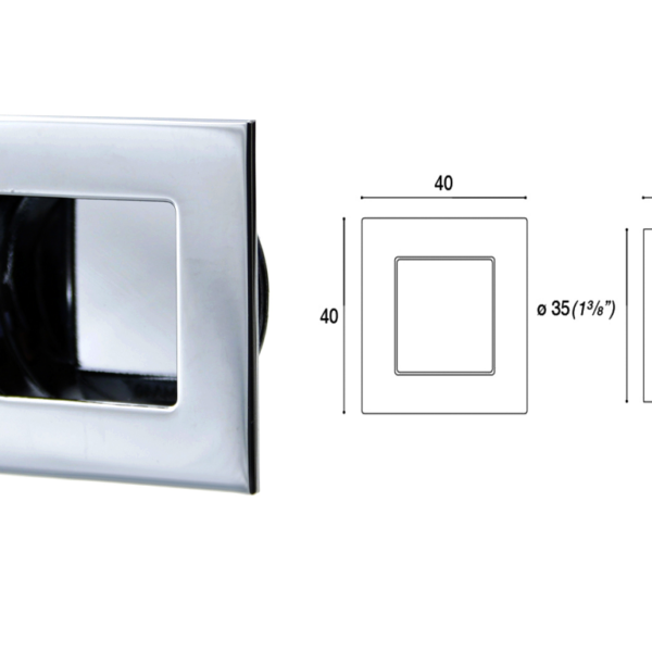 Maniglia Incasso Quadra MA40 mm.40x40/35 Cromo Lucido | Mital
