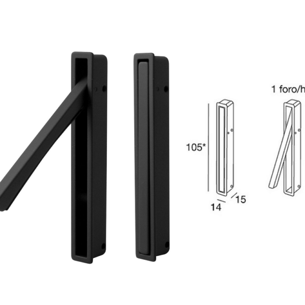 Maniglia Incasso Mobile A Pendolo MA4 Rettangolare mm.105x14x15h varie finiture| Pamar