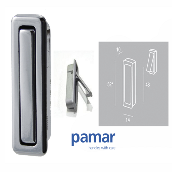 Maniglia Incasso A Pendolo MA4 Rettangolare mm.14x52 varie finiture |  Pamar