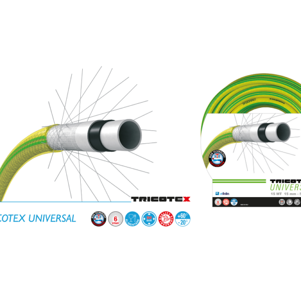 Tubo Irrigazione Antitorsione 6 Strati per Alimenti Modello Tricotex Giallo d.15  | RR Italia