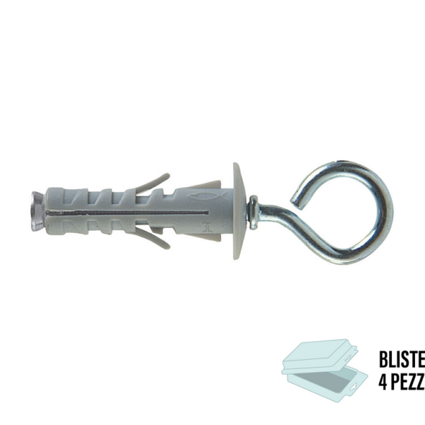 SB 9/3 Tassello Nylon Espansione a Vite in Blister da pz.4 Occhiello Chiuso | Fischer