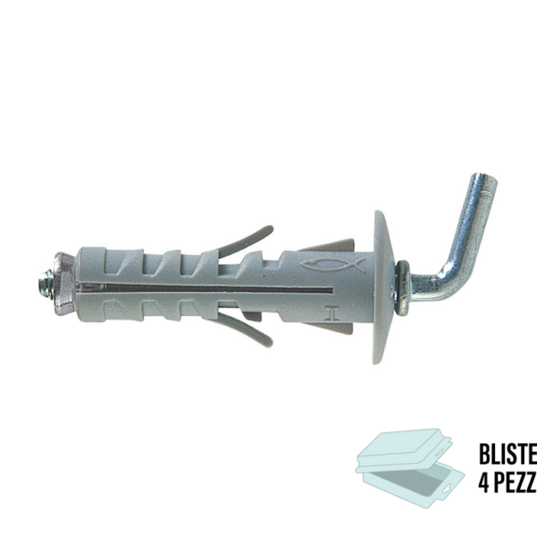 SB 9/8 Tassello Nylon Espansione a Vite in Blister da pz.4 Gancio Corto | Fischer