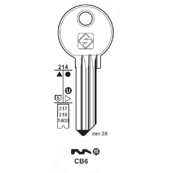 Chiave Grezza Serrature-Cilindro Corbin Cb6  | Silca