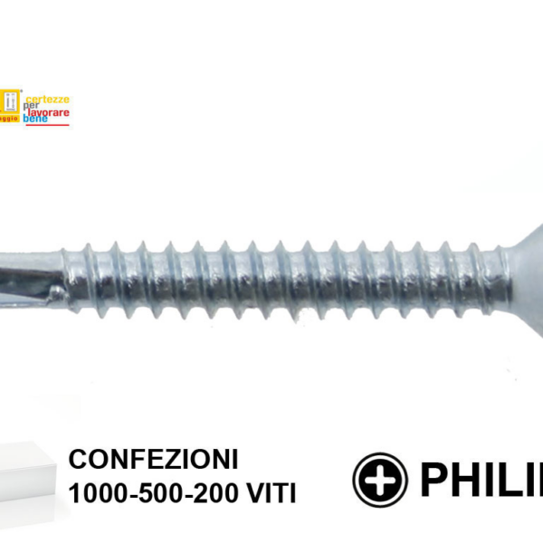 VITE AUTOPERFORANTE TSP PH2 ZINCATA IN BLISTER mm.3,9 VARIE LUNGHEZZE | TECFI