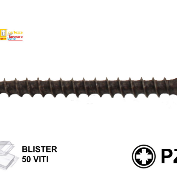 VITE TRUCIOLARE TSP IMPRONTA CROCE PZ1 BRONZATA IN BLISTER mm.2,5 VARIE LUNGHEZZE |  TECFI