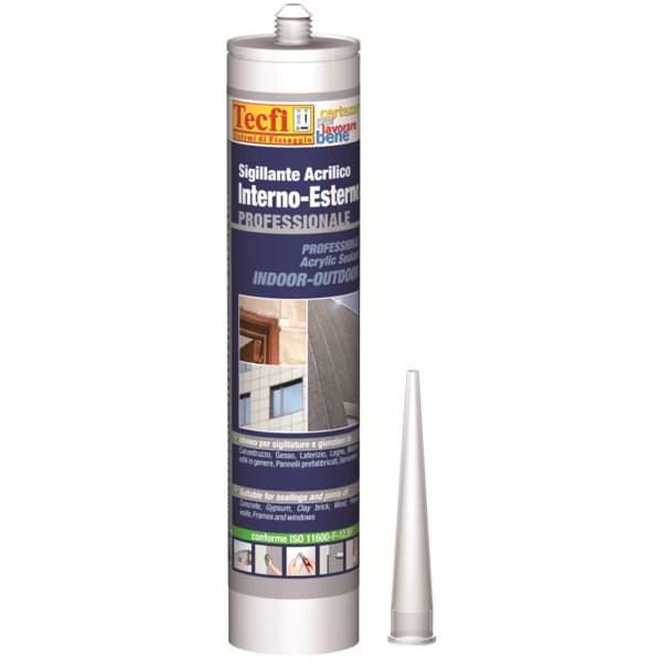 SIGILLANTE ACRILICO VPP- PLASTOELASTICO PER UTILIZZO INTERNO/ESTERNO IN EDILIZIA CERTIFICATO CE ml.300 VARI COLORI | TECFI