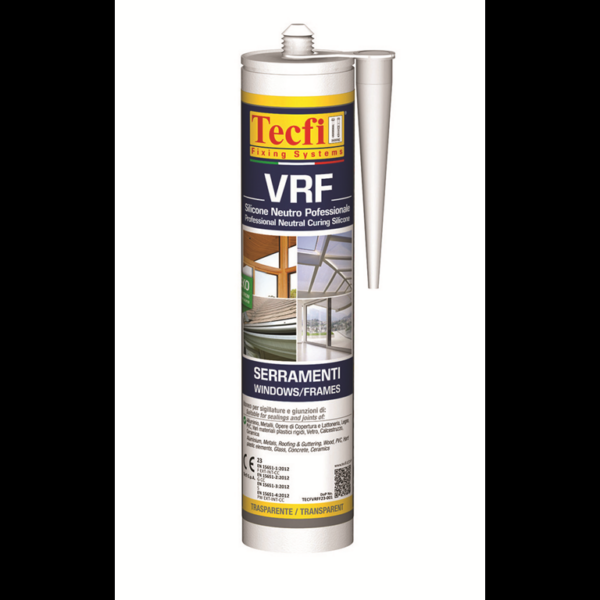 Silicone Neutro per Serramenti Vrf-con Beccuccio Certificato Ce ml.300 Bianco Ral 9010 | Tecfi