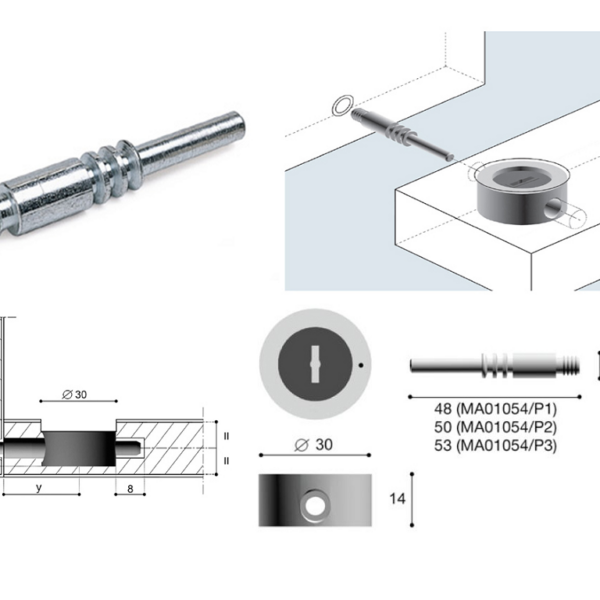 Perno Spiralato per Barilotto Zincato Ma6 mm.7,5x48  Confalonieri