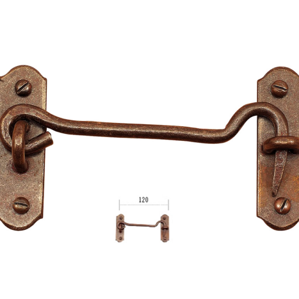 Gancio Fermapersiana mm.120x65h Ruggine | Utensil Legno