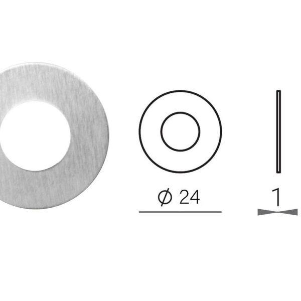 Rondella per Maniglia Collezione Nuda d.Ø 24mm  14-Cromo Satinato  Verum Italy