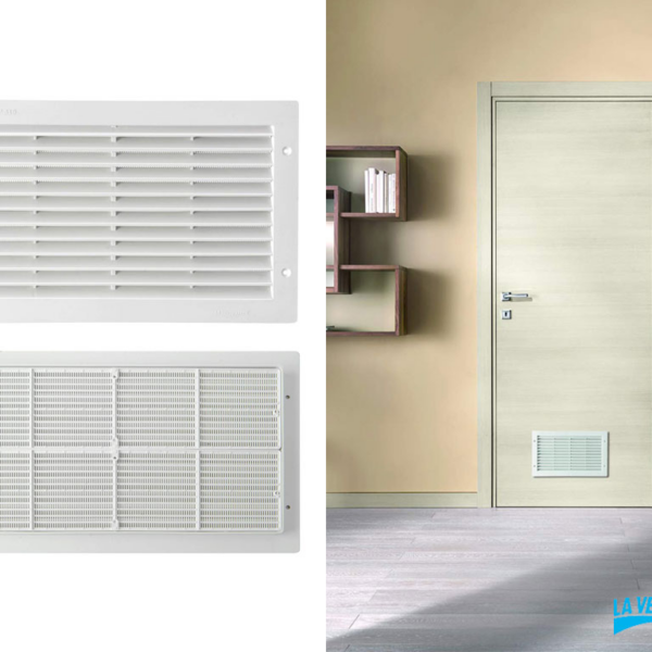 Griglia Incasso Rettangolare+Rete Bianco mm.380x230 | La Ventilazione