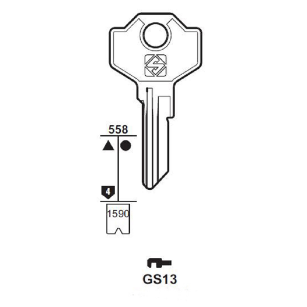 Chiave Grezza Serrature-Cilindro Giussani Gs13  | Silca