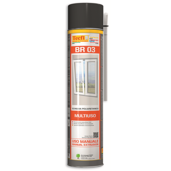 Schiuma Poliuretanica BR03 Monocomponente Classe B3 Ad Estrusione Manuale ml.750  | Tecfi